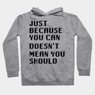 Just Because You Can Doesn't Mean You Should Hoodie